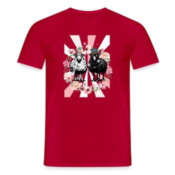 Retro Frühling Schafe Ostern Kinder - Männer T-Shirt - Rot - Vorne - AI Model Male 178 dark (178cm)