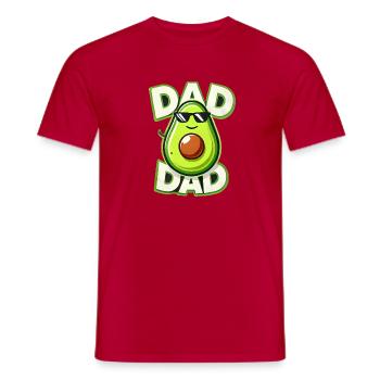 Avocado Dad with Sunglasses, Fathers  - Men's T-Shirt - red - Front - AI Model Male 178 dark (178cm)