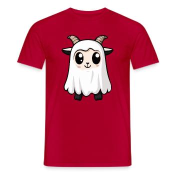 Chèvre de montagne Halloween fantôme - T-shirt homme - rouge - Devant - AI Model Male 178 dark (178cm)