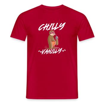 Chilly Vanilla Sloth - Männer T-Shirt - Rot - Vorne - AI Model Male 178 dark (178cm)