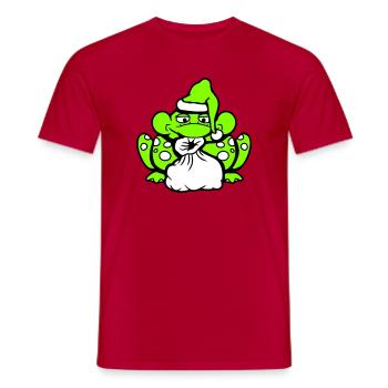 Frog Santa Claus Christmas Hat Gift - Men's T-Shirt - red - Front - AI Model Male 178 dark (178cm)