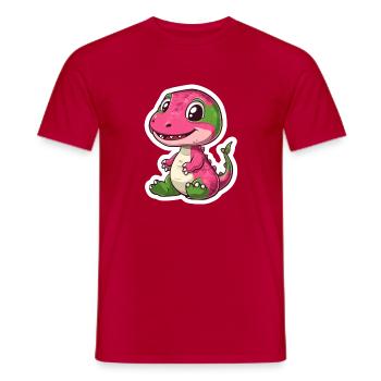 Dinosaure - T-shirt homme - rouge - Devant - AI Model Male 178 dark (178cm)