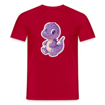Dinosaure - T-shirt homme - rouge - Devant - AI Model Male 178 dark (178cm)