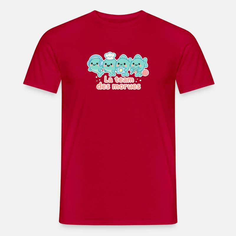 Das Team der nautischen Kabeljau-Maskottchen - Männer T-Shirt - Rot