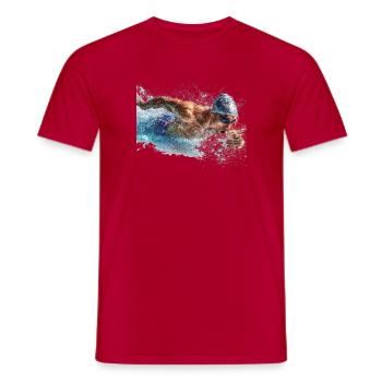 Wassersport Splash Schwimmen - Männer T-Shirt - Rot - Vorne - AI Model Male 178 dark (178cm)