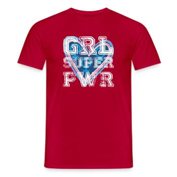 Power Girl Herz Regenbogen - Männer T-Shirt - Rot - Vorne - AI Model Male 178 dark (178cm)