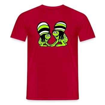 2 Frogs Reggae Music Rasta Hair Hat Jamaica - Men's T-Shirt - red - Front - AI Model Male 178 dark (178cm)