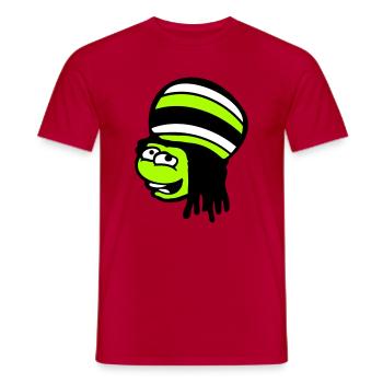 Frog Reggae Music Rasta Hair Hat Jamaica Fun - Men's T-Shirt - red - Front - AI Model Male 178 dark (178cm)