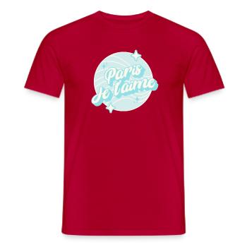 Paris I Love You Pastellblau - Männer T-Shirt - Rot - Vorne - AI Model Male 178 dark (178cm)