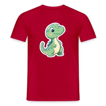 Dinosaure - T-shirt homme - rouge - Devant - AI Model Male 178 dark (178cm)