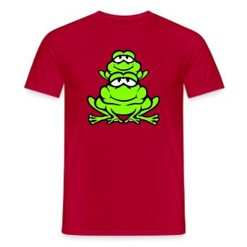Grenouille Enfant Famille Papa Maman Piggyback Fête des Pères - T-shirt homme - rouge - Devant - AI Model Male 178 dark (178cm)