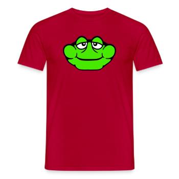 Frosch Kröte lächelt lustig Comic glücklich Cool - Männer T-Shirt - Rot - Vorne - AI Model Male 178 dark (178cm)