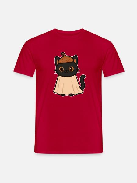 Kätzchen mit Eichelhut - Männer T-Shirt - Rot