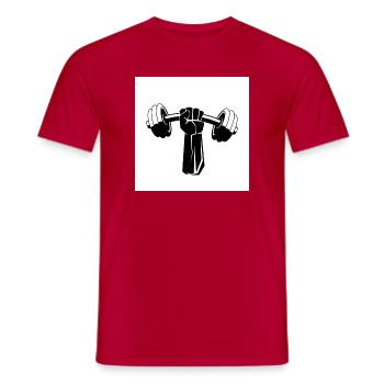 Kraftfist Dumbbell Strength - Men's T-Shirt - red - Front - AI Model Male 178 dark (178cm)