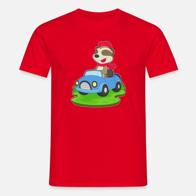 Erdmännchen Auto - Männer T-Shirt - Rot