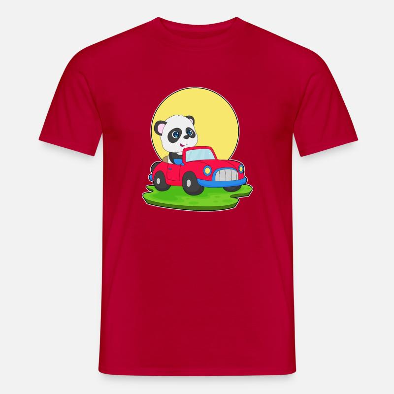 Panda Auto - Männer T-Shirt - Rot
