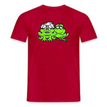 2 Frösche Pärchen Frau Mann Kröte Lustig Verliebt - Männer T-Shirt - Rot - Vorne - AI Model Male 178 dark (178cm)