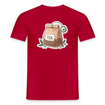 Illustration de sachet de thé - T-shirt homme - rouge - Devant - AI Model Male 178 dark (178cm)