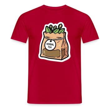 Kräutertee Beutel Pflanzenszene - Männer T-Shirt - Rot - Vorne - AI Model Male 178 dark (178cm)
