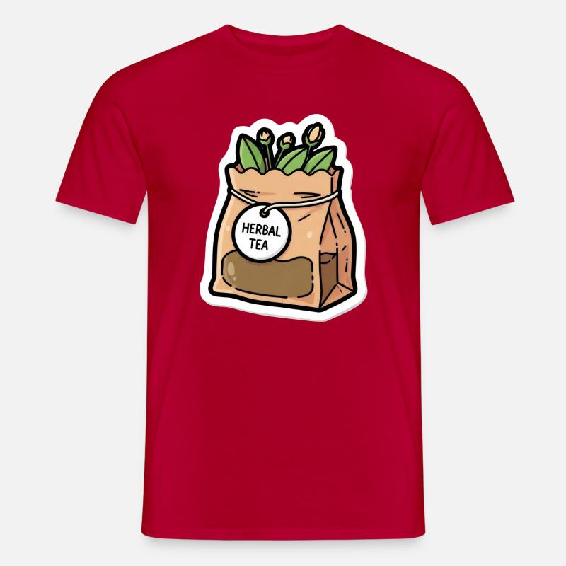 Kräutertee Beutel Pflanzenszene - Männer T-Shirt - Rot