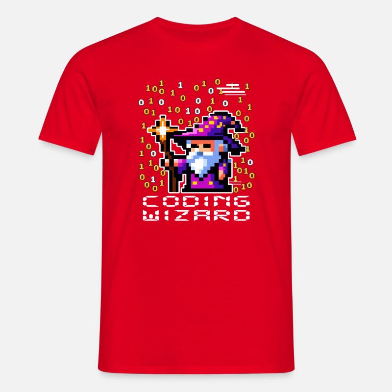 Wizard Pixel Code - Men's T-Shirt - red
