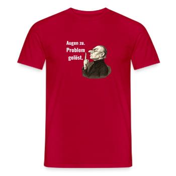 Close your eyes – problem solved. - Men's T-Shirt - red - Front - AI Model Male 178 dark (178cm)