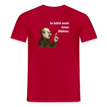 Im Schlaf macht keiner Blödsinn – Vintage Humor - Männer T-Shirt - Rot - Vorne - AI Model Male 178 dark (178cm)