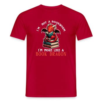 Dragon Book Reader - Men's T-Shirt - red - Front - AI Model Male 178 dark (178cm)