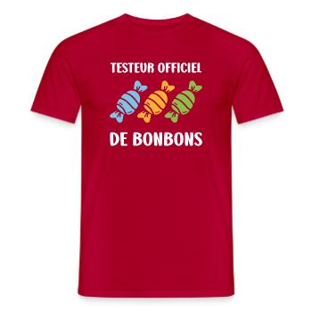 Official Candy Tester - Men's T-Shirt - red - Front - AI Model Male 178 dark (178cm)