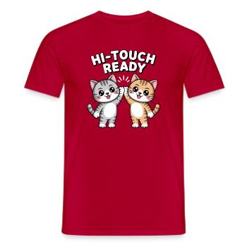 K-Pop Hi-Touch Funny Korea Maknae - Men's T-Shirt - red - Front - AI Model Male 178 dark (178cm)