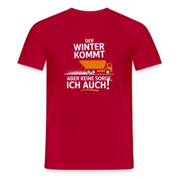  Der Winter Kommt Aber Keine Sorge Ich Auch - Men's T-Shirt - red - Front - AI Model Male 178 dark (178cm)