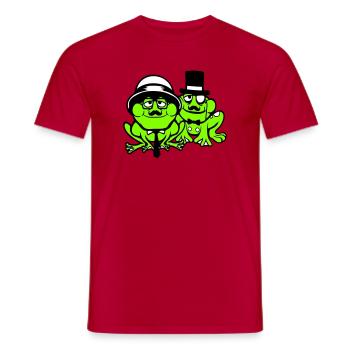 2 Frogs Sir Lunettes Empire Monocle Homme Chapeau Haut de forme - T-shirt homme - rouge - Devant - AI Model Male 178 dark (178cm)