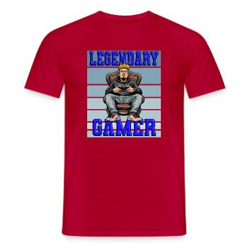 legendary gamer - gaming master - Men's T-Shirt - red - Front - AI Model Male 178 dark (178cm)