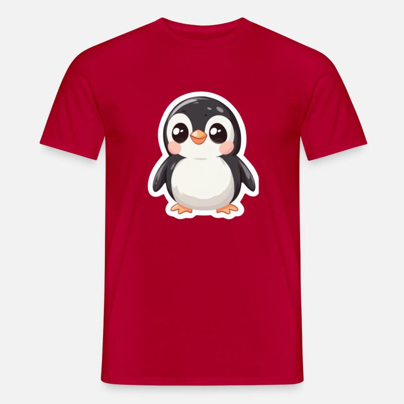 Pinguin - Männer T-Shirt - Rot