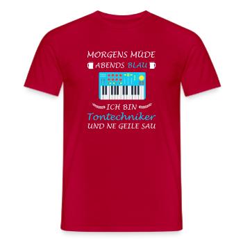 Tontechniker Lustig Audiotechniker Tonmeister - Männer T-Shirt - Rot - Vorne - AI Model Male 178 dark (178cm)