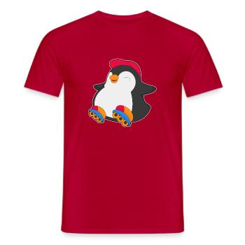 Pinguin Inline skating Inline skates Sport - Männer T-Shirt - Rot - Vorne - AI Model Male 178 dark (178cm)