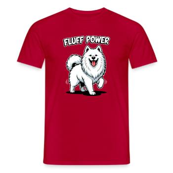 Samoyed Fluff Power Smile Fluffy Dog - Men's T-Shirt - red - Front - AI Model Male 178 dark (178cm)