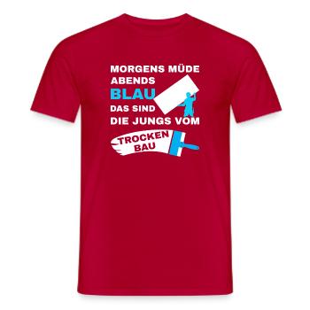 Drywall Drywall Drywall Fitter Saying - Men's T-Shirt - red - Front - AI Model Male 178 dark (178cm)
