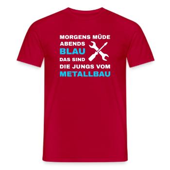 Metal construction Metal workers Locksmiths Steel construction - Men's T-Shirt - red - Front - AI Model Male 178 dark (178cm)