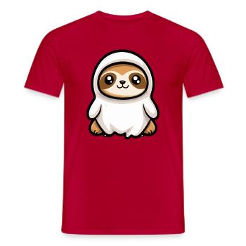 Paresseux Halloween fantôme - T-shirt homme - rouge - Devant - AI Model Male 178 dark (178cm)