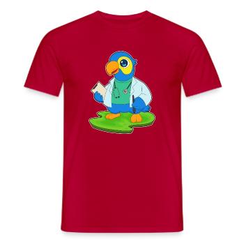 Papagei Arzt Stethoskop - Männer T-Shirt - Rot - Vorne - AI Model Male 178 dark (178cm)