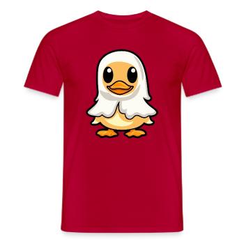 Duck Halloween Ghost - Men's T-Shirt - red - Front - AI Model Male 178 dark (178cm)