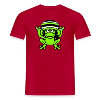 Frog Reggae Music Rasta Hair Hat Jamaica Fun - Men's T-Shirt - red - Front - AI Model Male 178 dark (178cm)