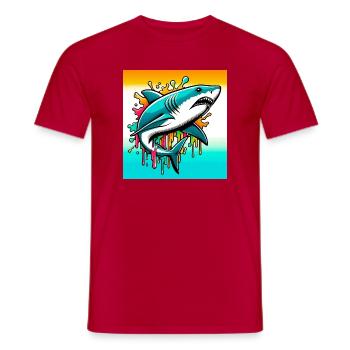 Hai - Männer T-Shirt - Rot - Vorne - AI Model Male 178 dark (178cm)