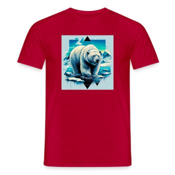 ours blanc - T-shirt homme - rouge - Devant - AI Model Male 178 dark (178cm)
