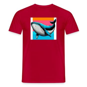 whale - Men's T-Shirt - red - Front - AI Model Male 178 dark (178cm)