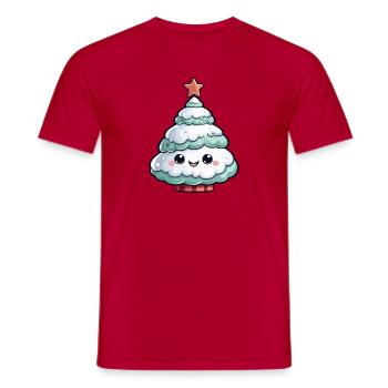 Étoile d’arbre enneigé pastel - T-shirt homme - rouge - Devant - AI Model Male 178 dark (178cm)