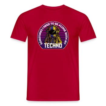 Techno Astronaut Circle Abzeichen - Männer T-Shirt - Rot - Vorne - AI Model Male 178 dark (178cm)