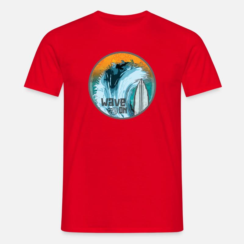 Wave in Surf Magic Patch - Men's T-Shirt - red