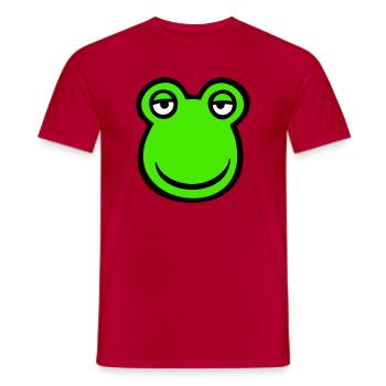 Frosch Kröte lächelt lustig Comic glücklich cool - Männer T-Shirt - Rot - Vorne - AI Model Male 178 dark (178cm)